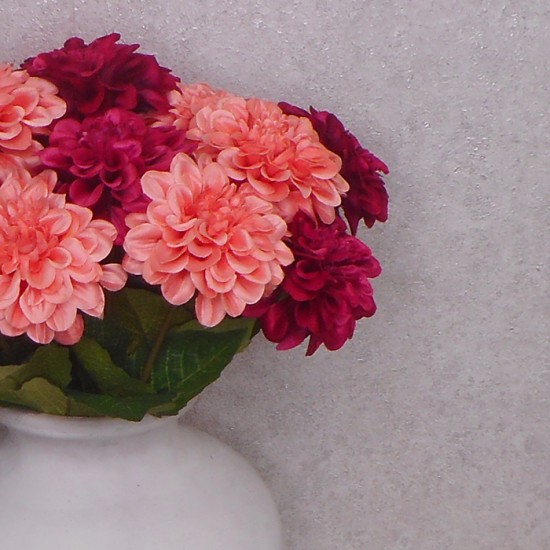Artificial Zinnias Dark Pink 46cm Artificial Flowers